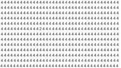 Optical Illusion Puzzle: Find the Hidden 2 Among the 4s Before Time Runs Out